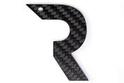 Roads Untraveled "Half R" Logo Carbon Fiber Keychain
